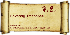 Hevessy Erzsébet névjegykártya