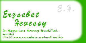 erzsebet hevessy business card